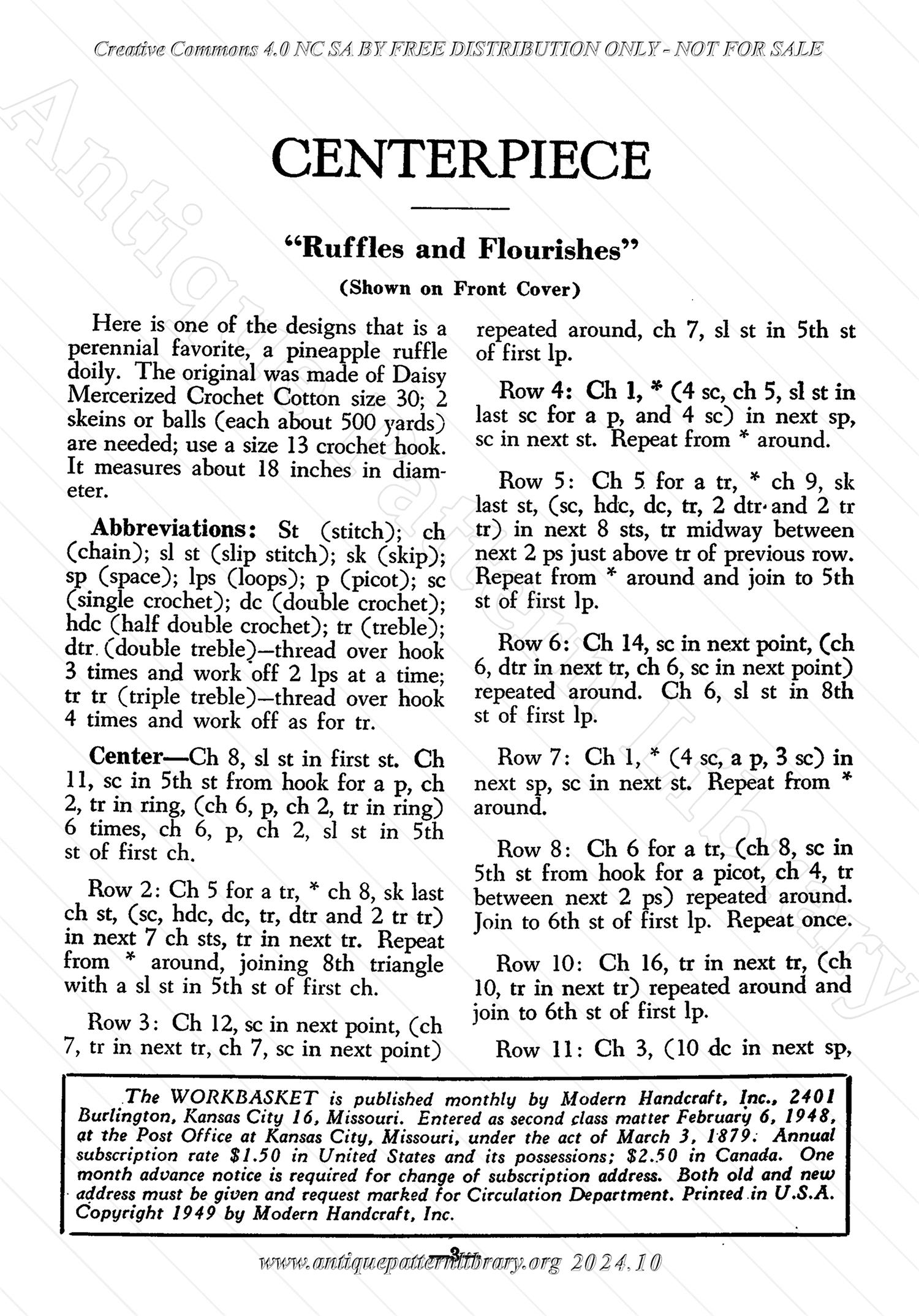 I-WB14A The Workbasket Volume 14 July 1949 No. 10