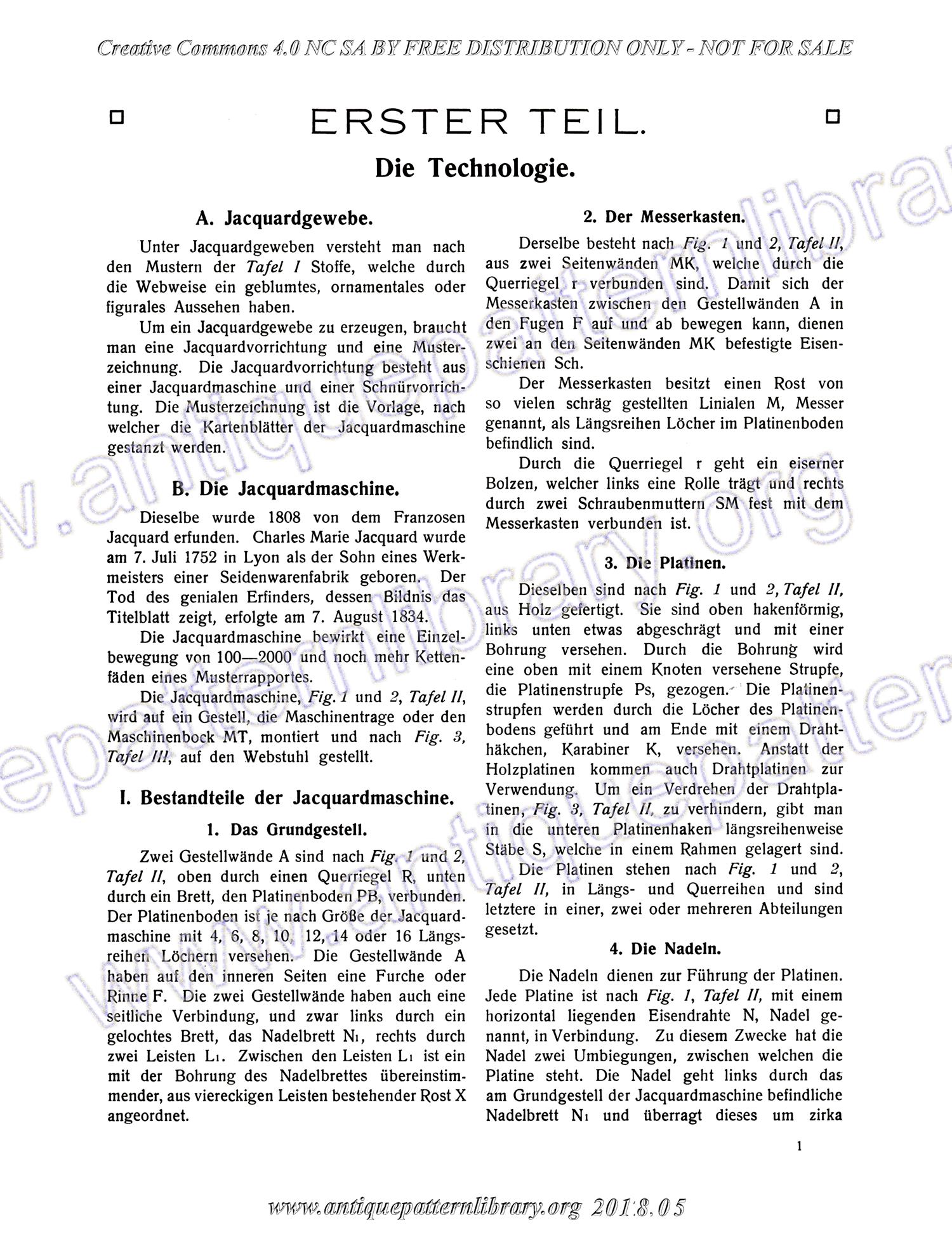 I-WM001 Technologie, Bindungslehre, Dekomposition und Kalkulation der Jacquard-Weberei