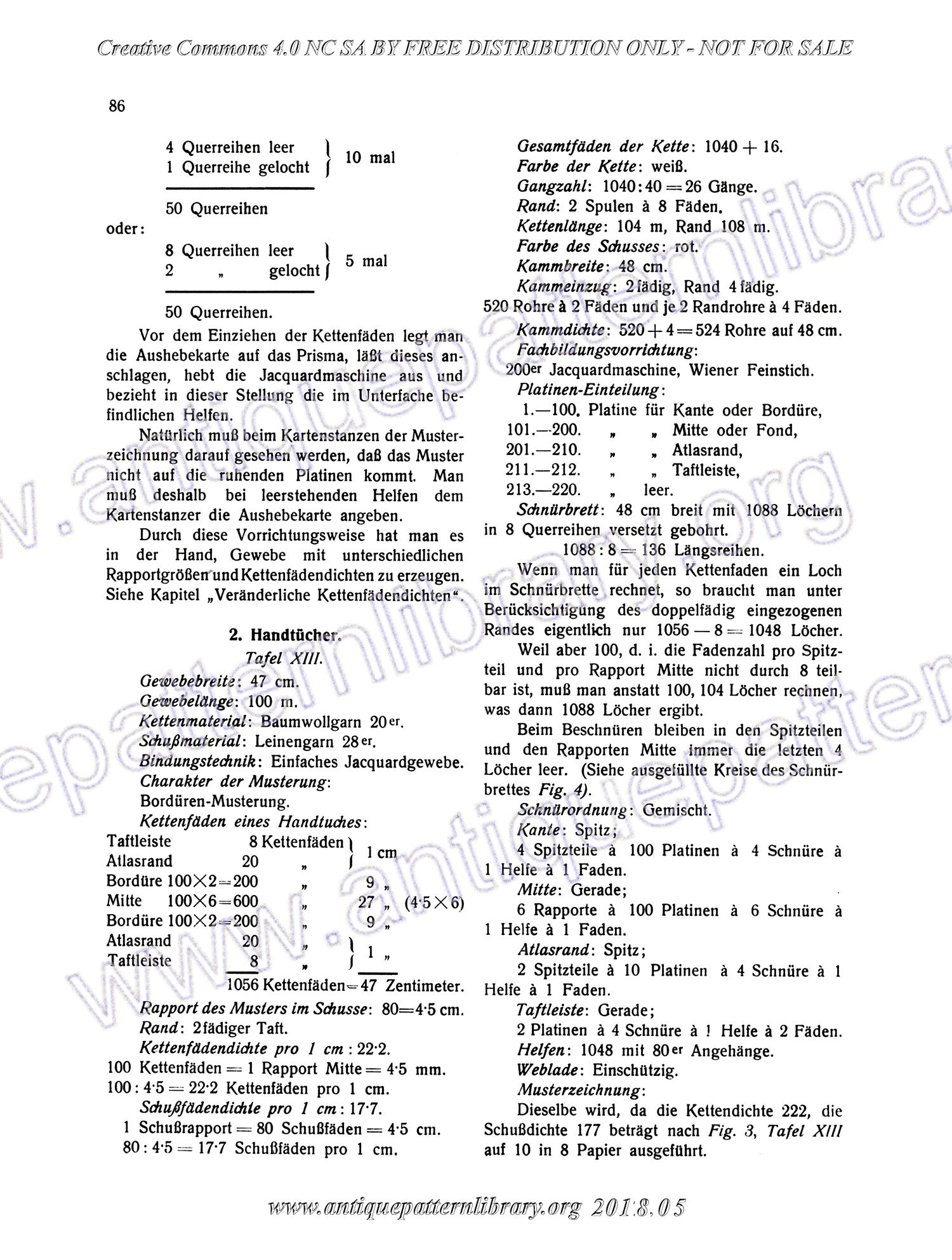 I-WM001 Technologie, Bindungslehre, Dekomposition und Kalkulation der Jacquard-Weberei