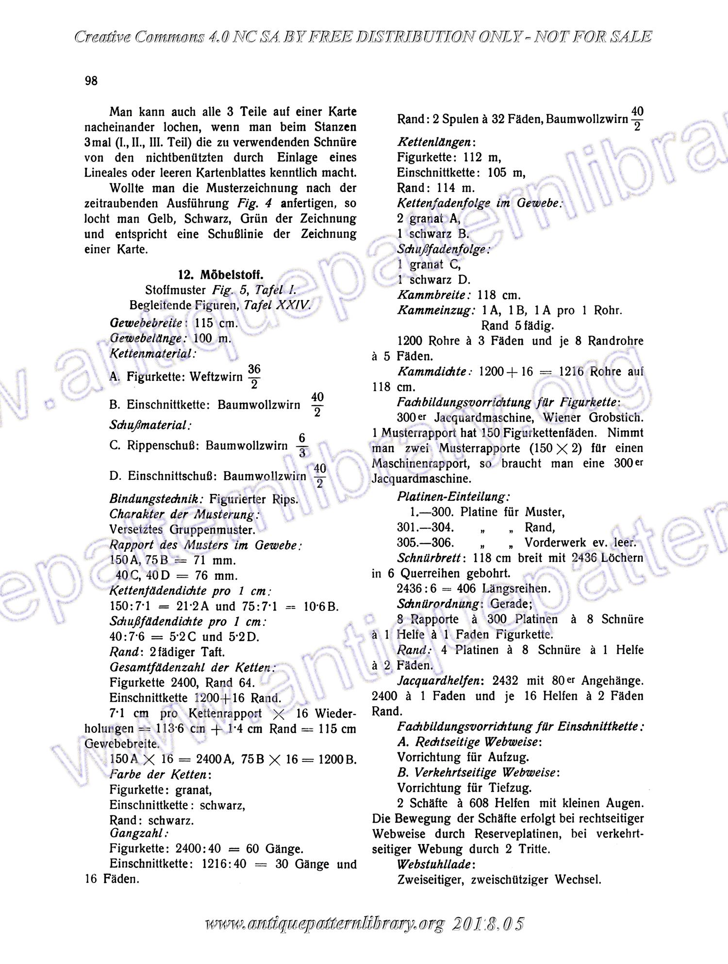 I-WM001 Technologie, Bindungslehre, Dekomposition und Kalkulation der Jacquard-Weberei