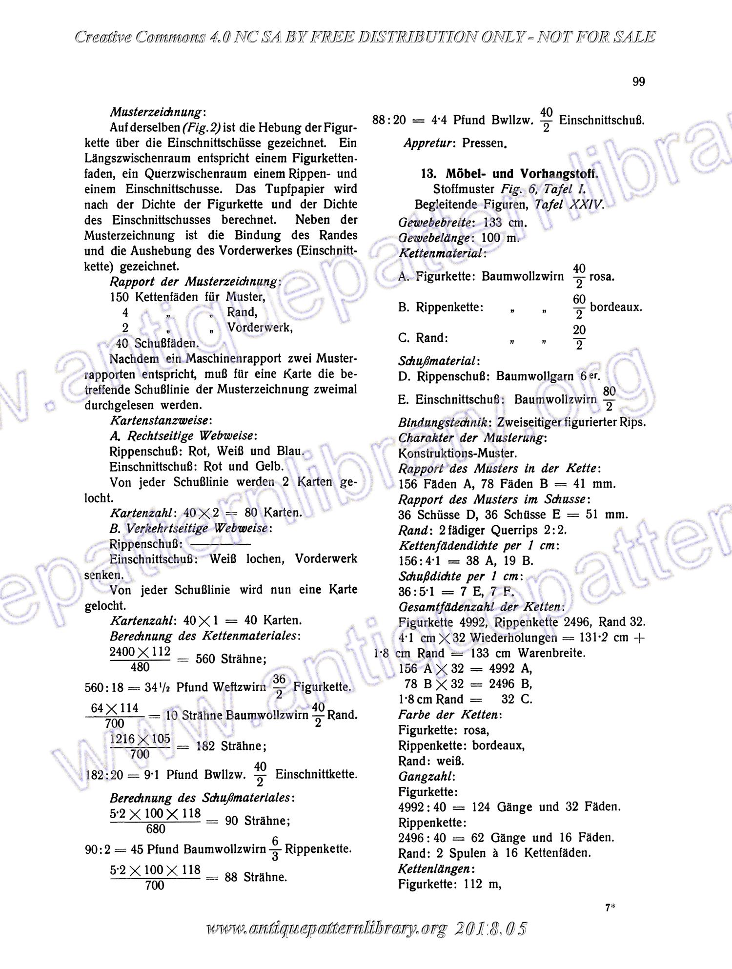 I-WM001 Technologie, Bindungslehre, Dekomposition und Kalkulation der Jacquard-Weberei