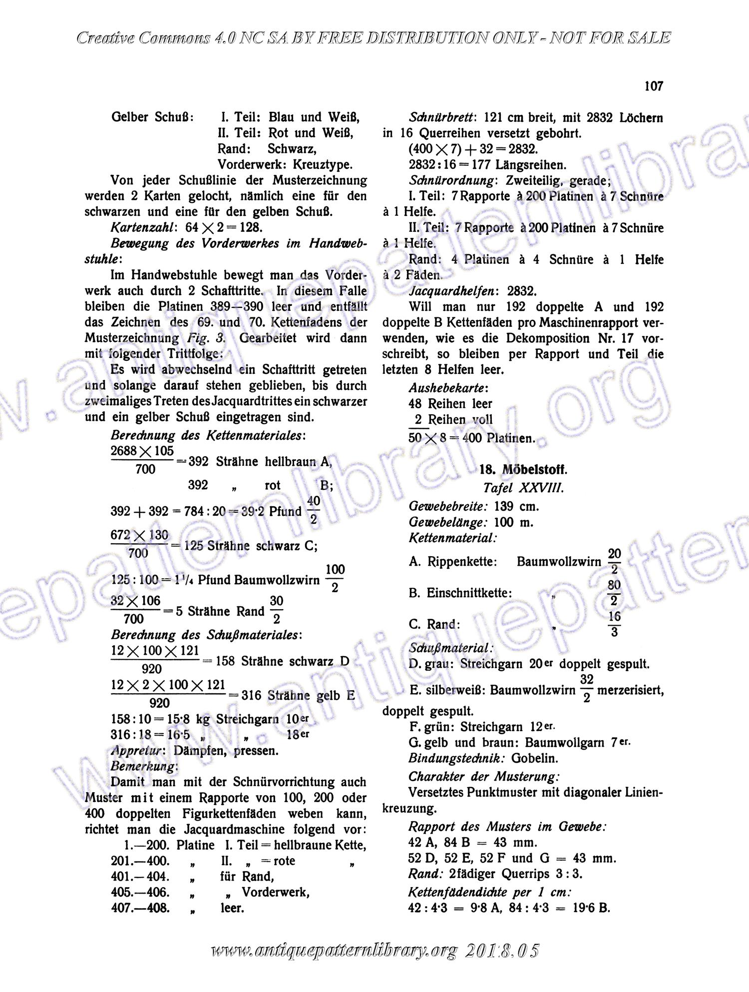 I-WM001 Technologie, Bindungslehre, Dekomposition und Kalkulation der Jacquard-Weberei