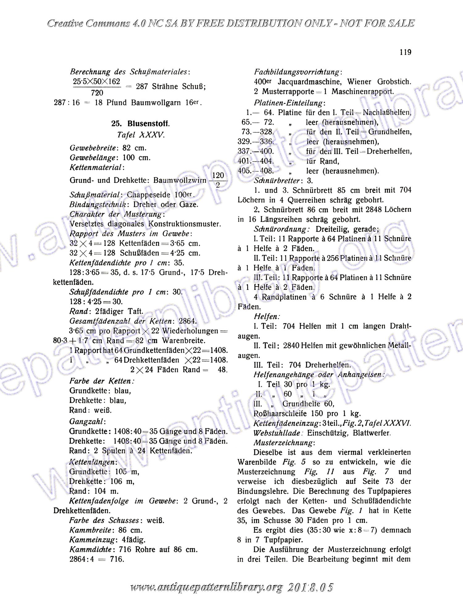 I-WM001 Technologie, Bindungslehre, Dekomposition und Kalkulation der Jacquard-Weberei