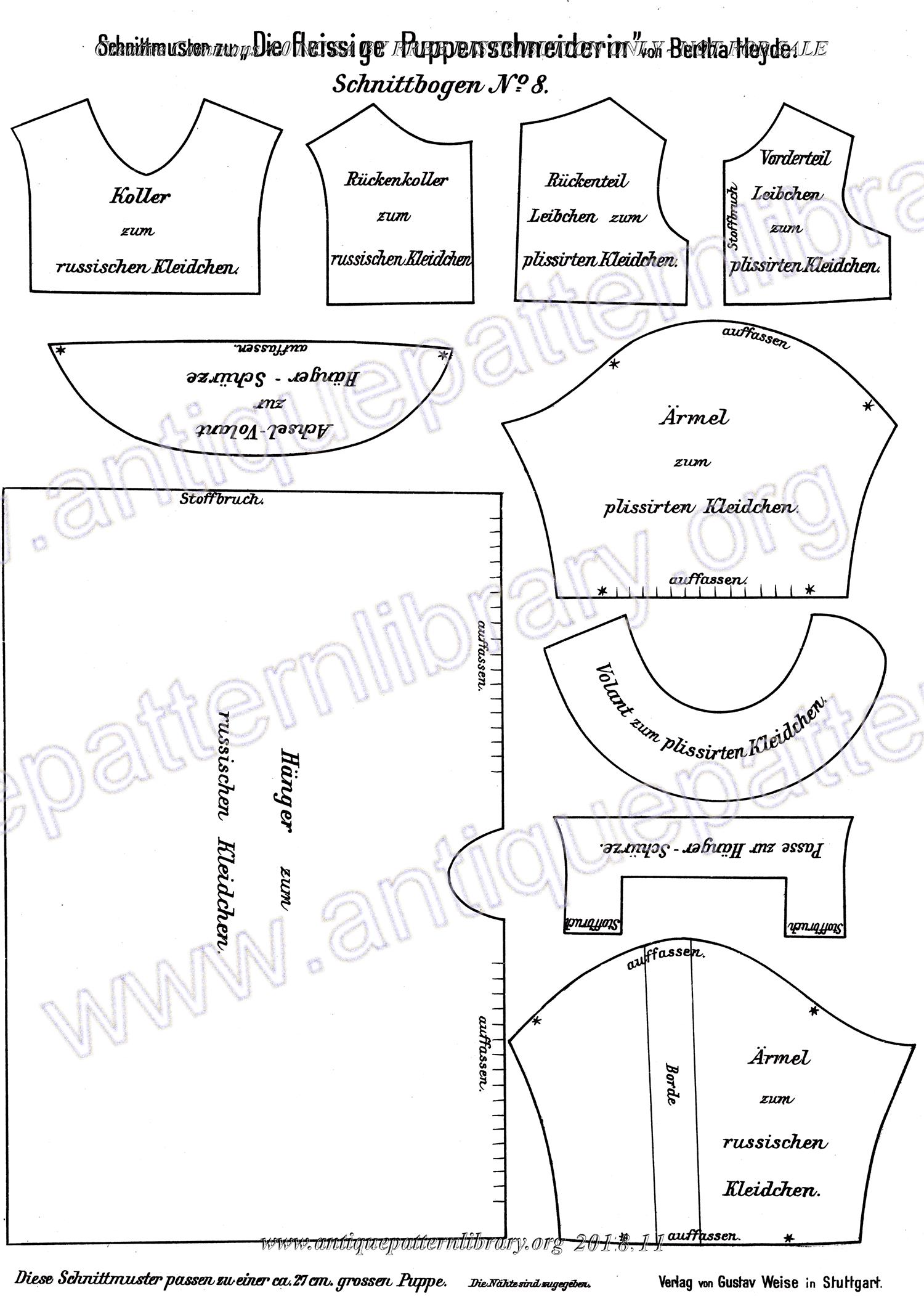 I-WS003 Schnittmuster fur die Fleissige Puppenschneiderin