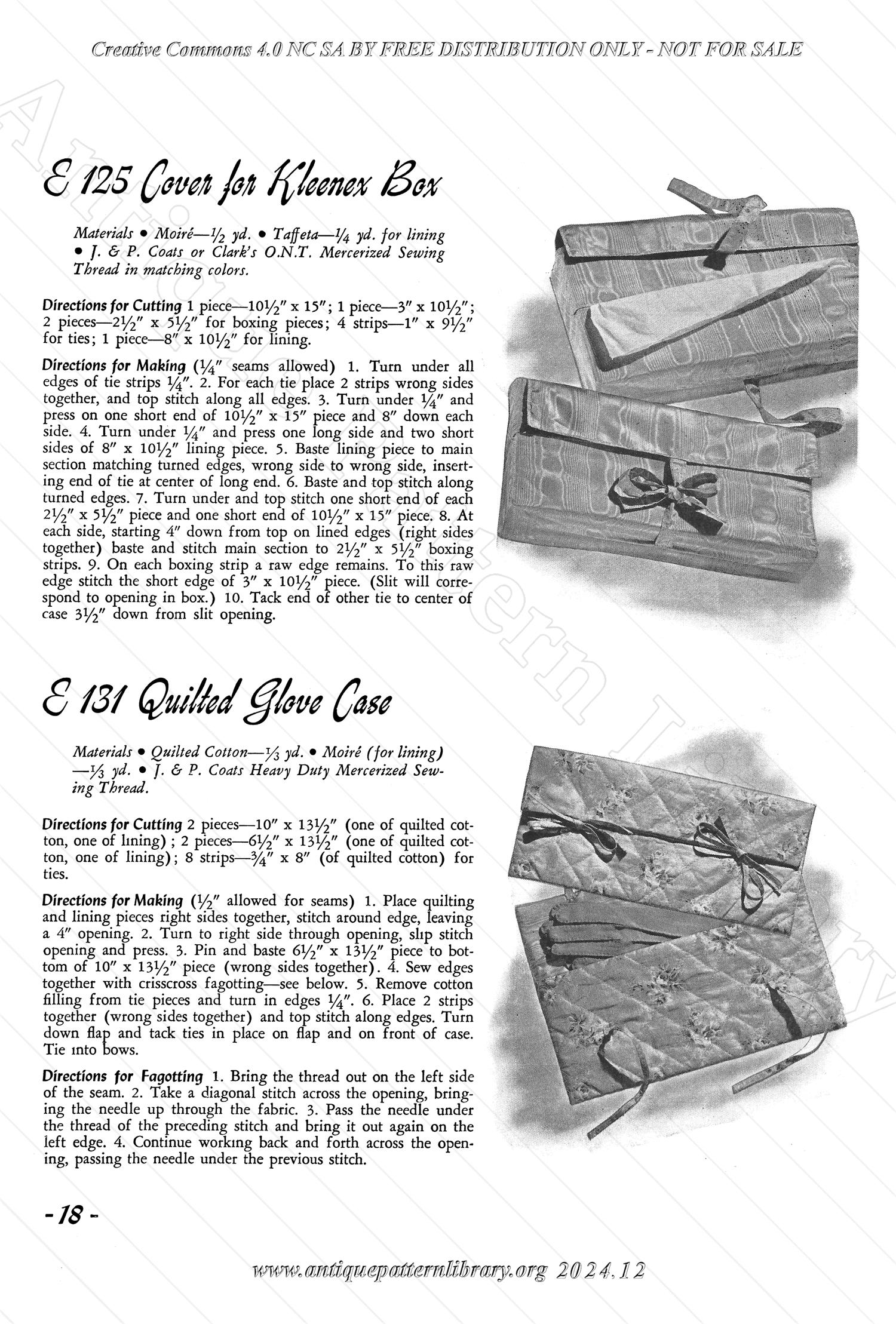 J-CB002 Clark's O.N.T. J&P Coats Gift Bazaar Sewing Suggestions