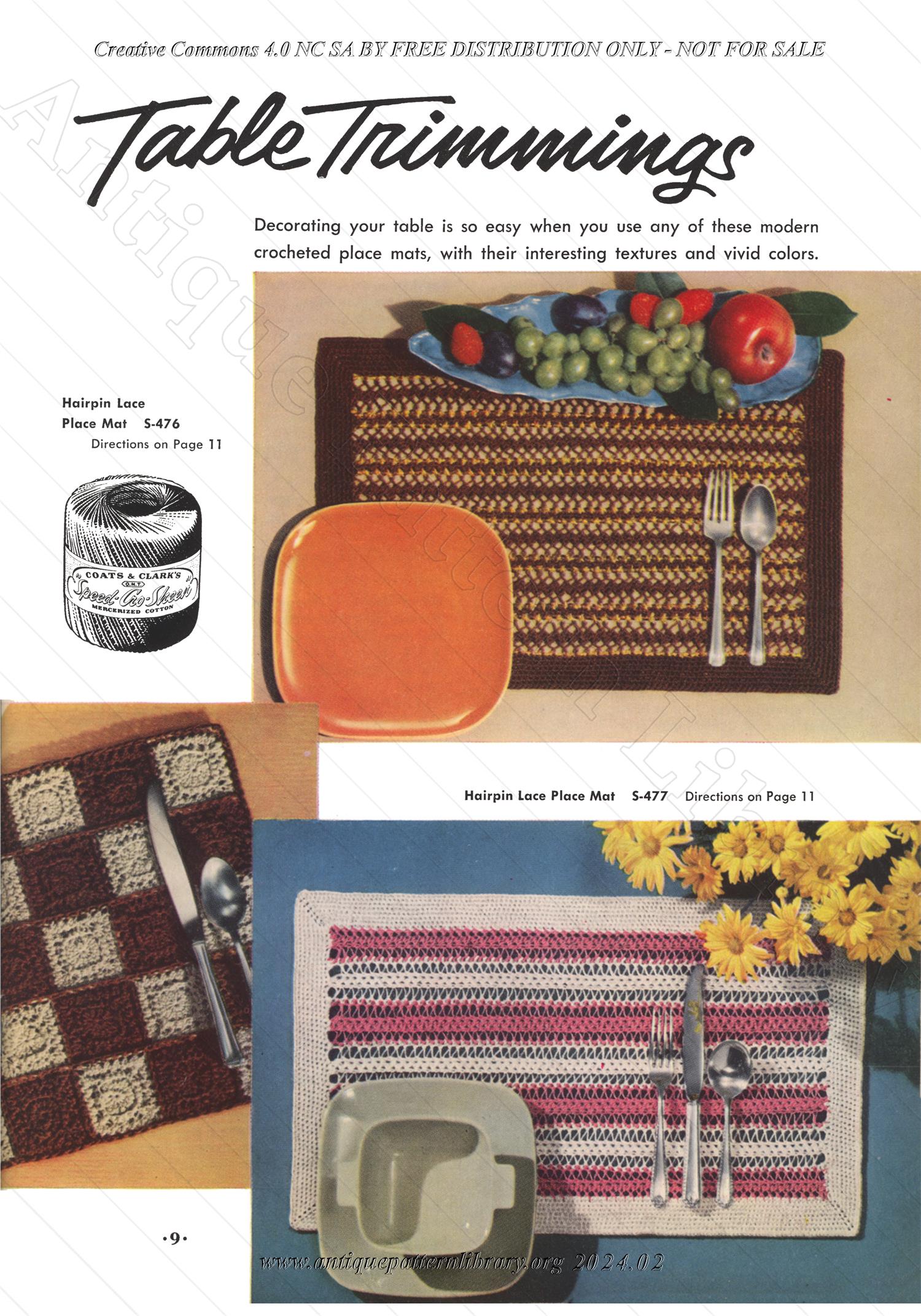 J-PA038 Modern Trends Hairpin Lace - Crochet - Swedish Weaving
