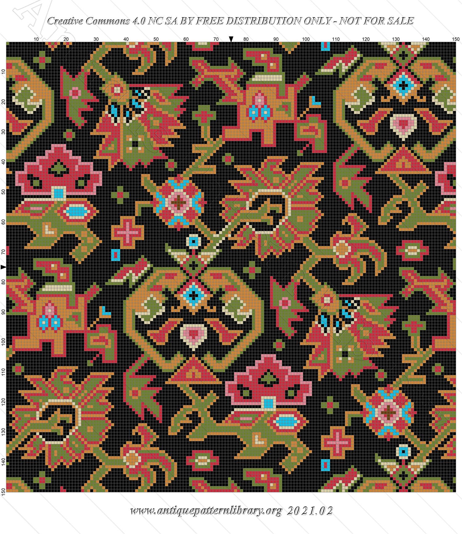 J-TL005 Repeating Oriental Tapestry Pattern