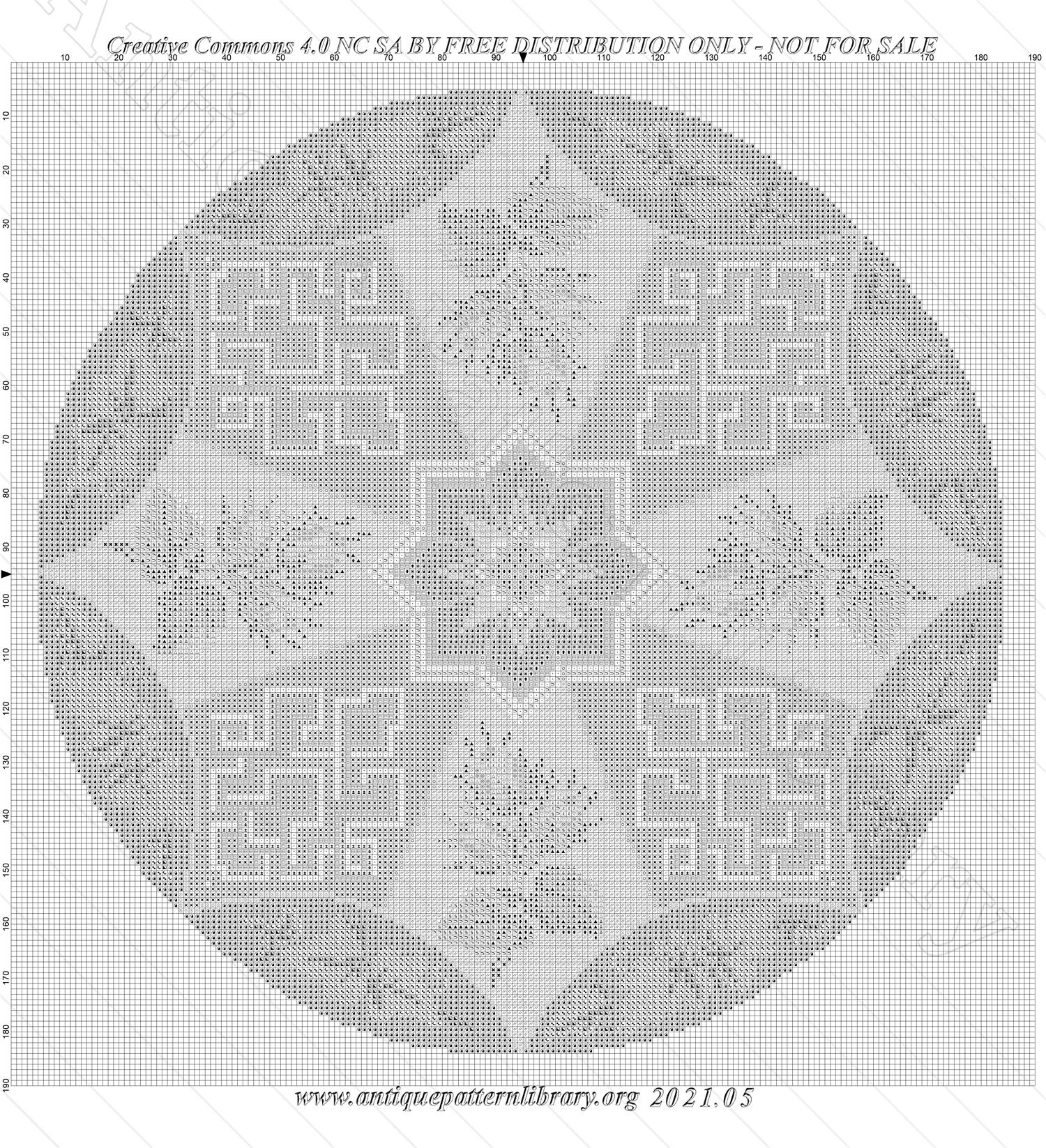 J-TL006 Quart round pattern with roses and geometrical motif