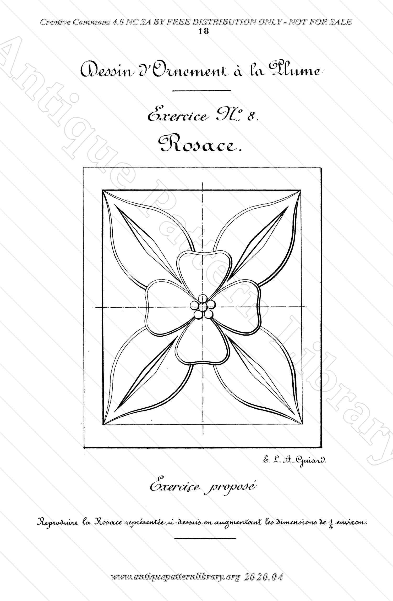 K-TT001 Dessin d'Ornement a la Plume