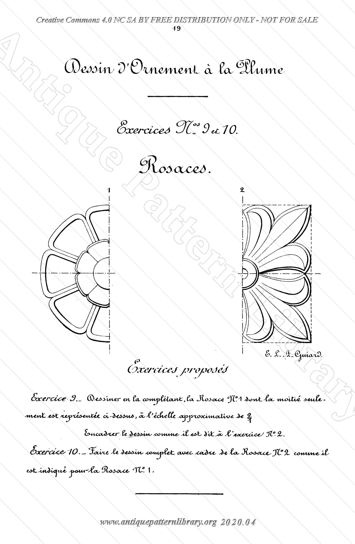 K-TT001 Dessin d'Ornement a la Plume