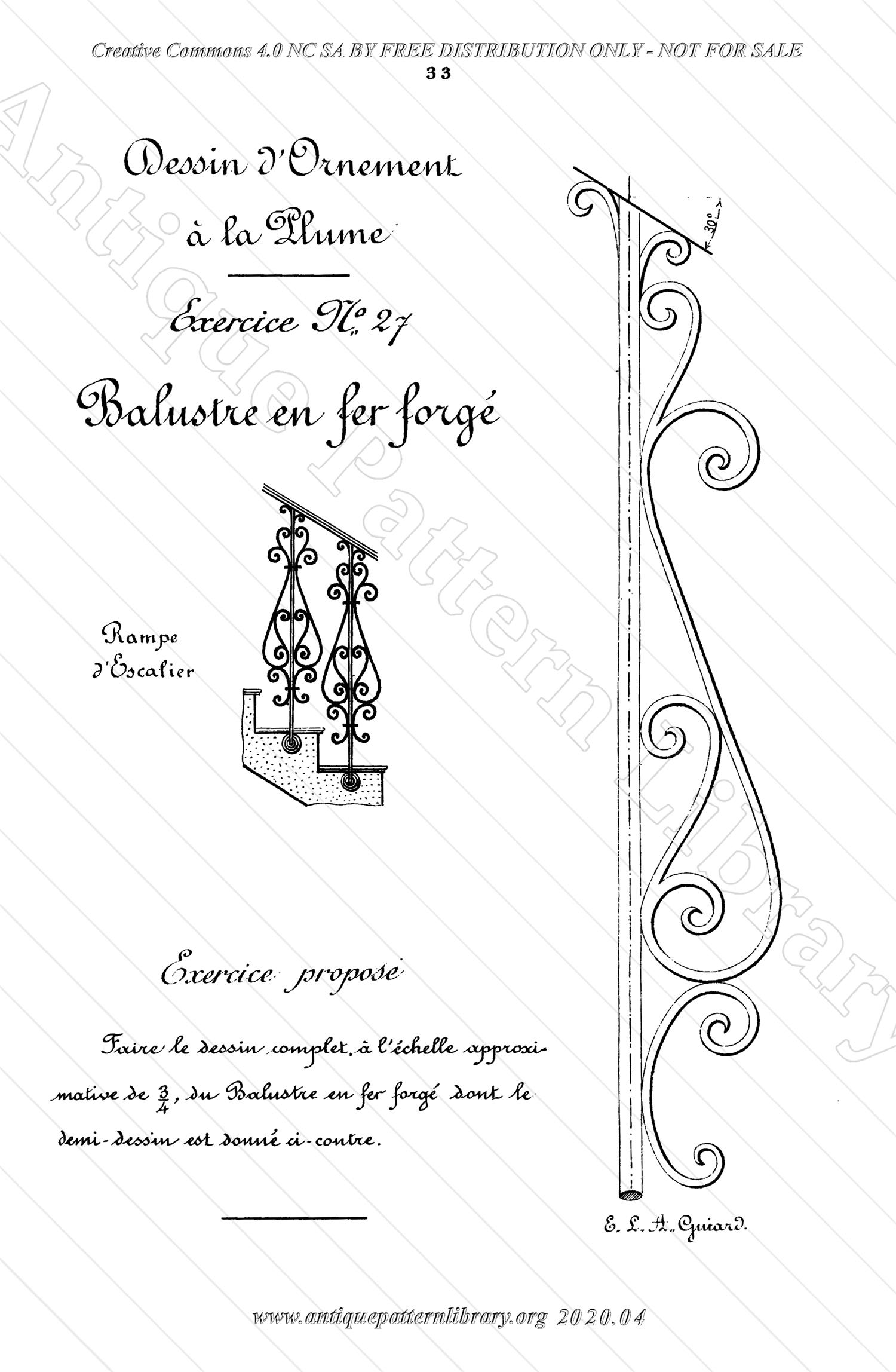 K-TT001 Dessin d'Ornement a la Plume