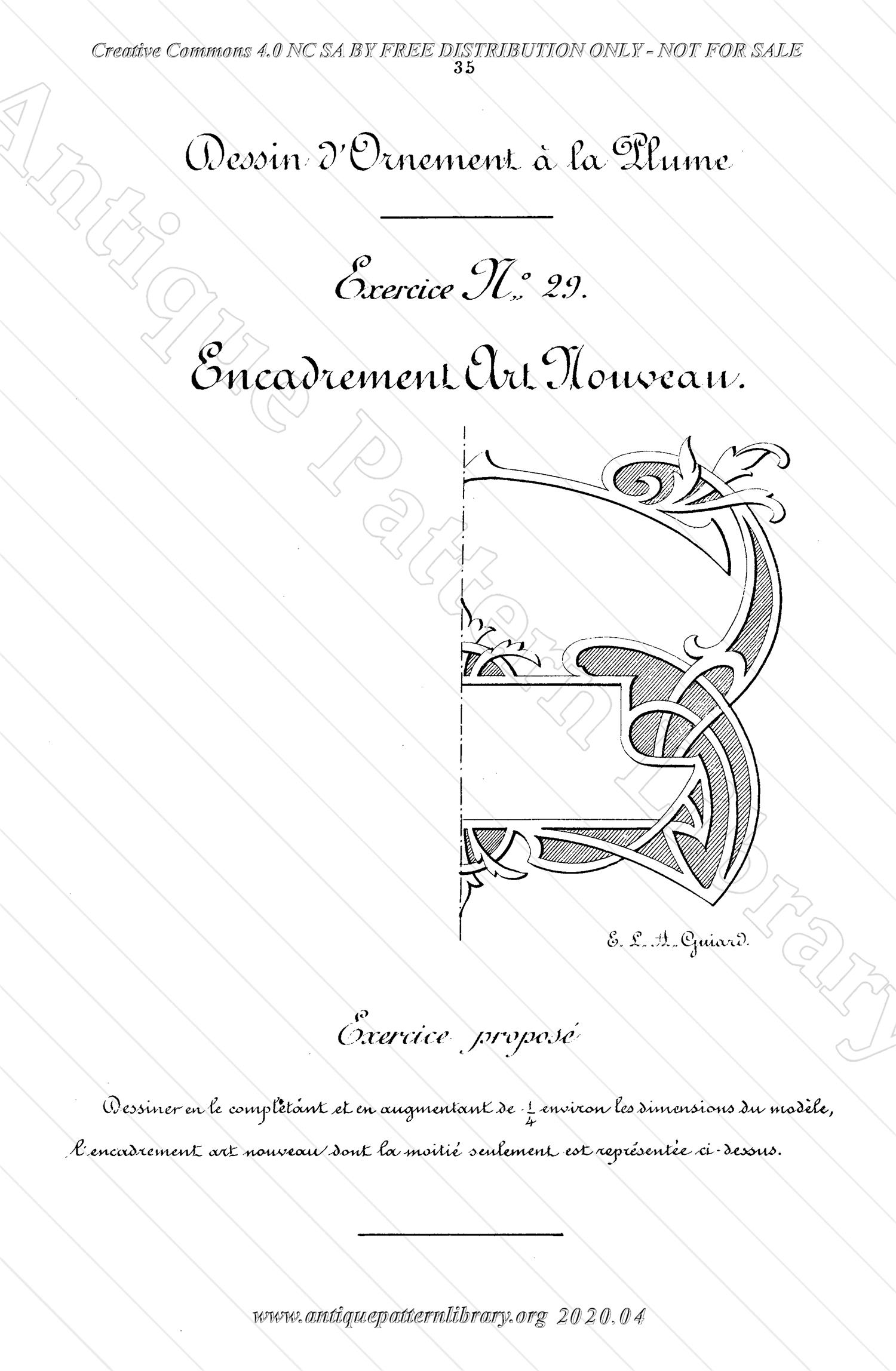 K-TT001 Dessin d'Ornement a la Plume