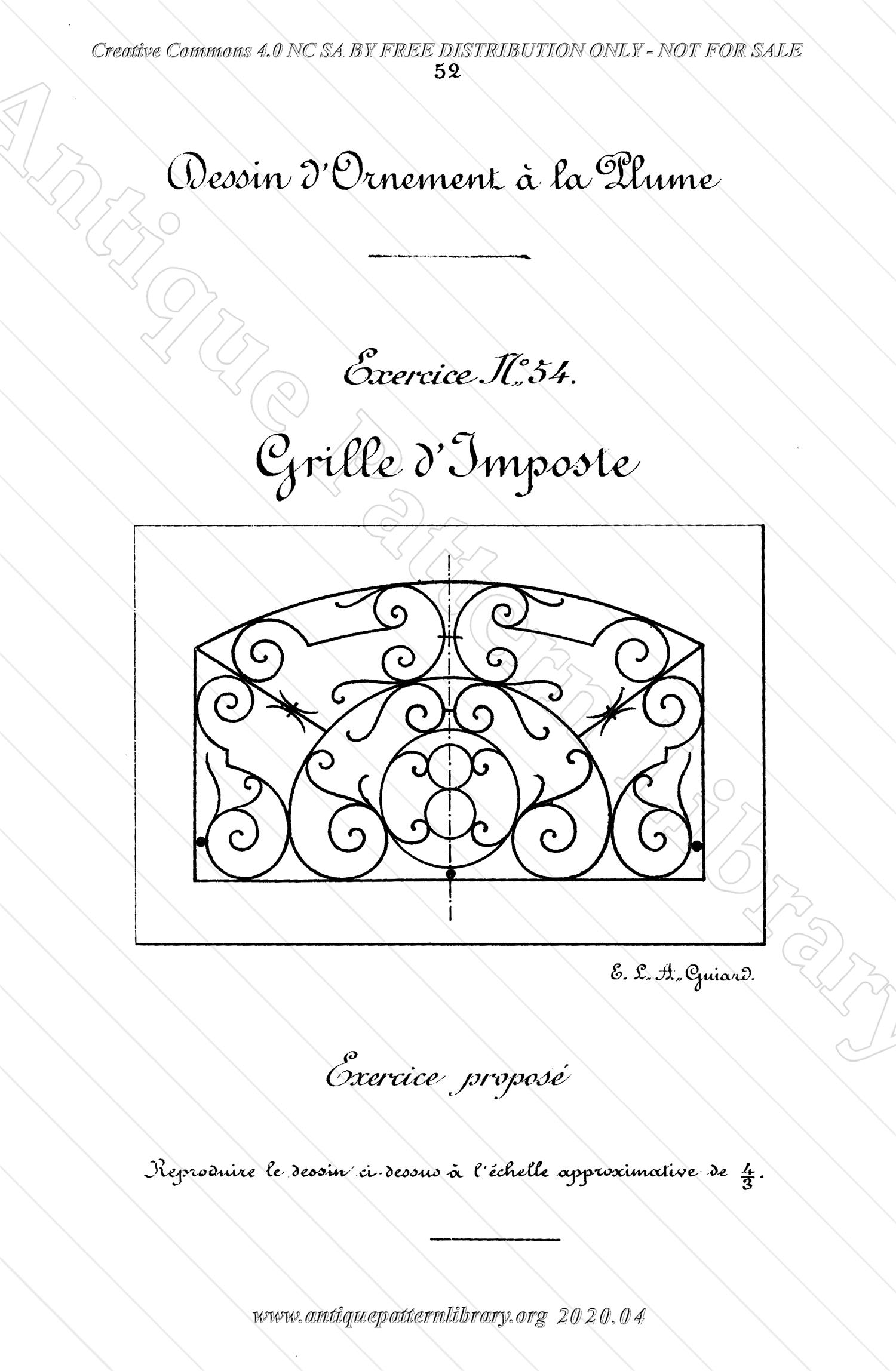 K-TT001 Dessin d'Ornement a la Plume