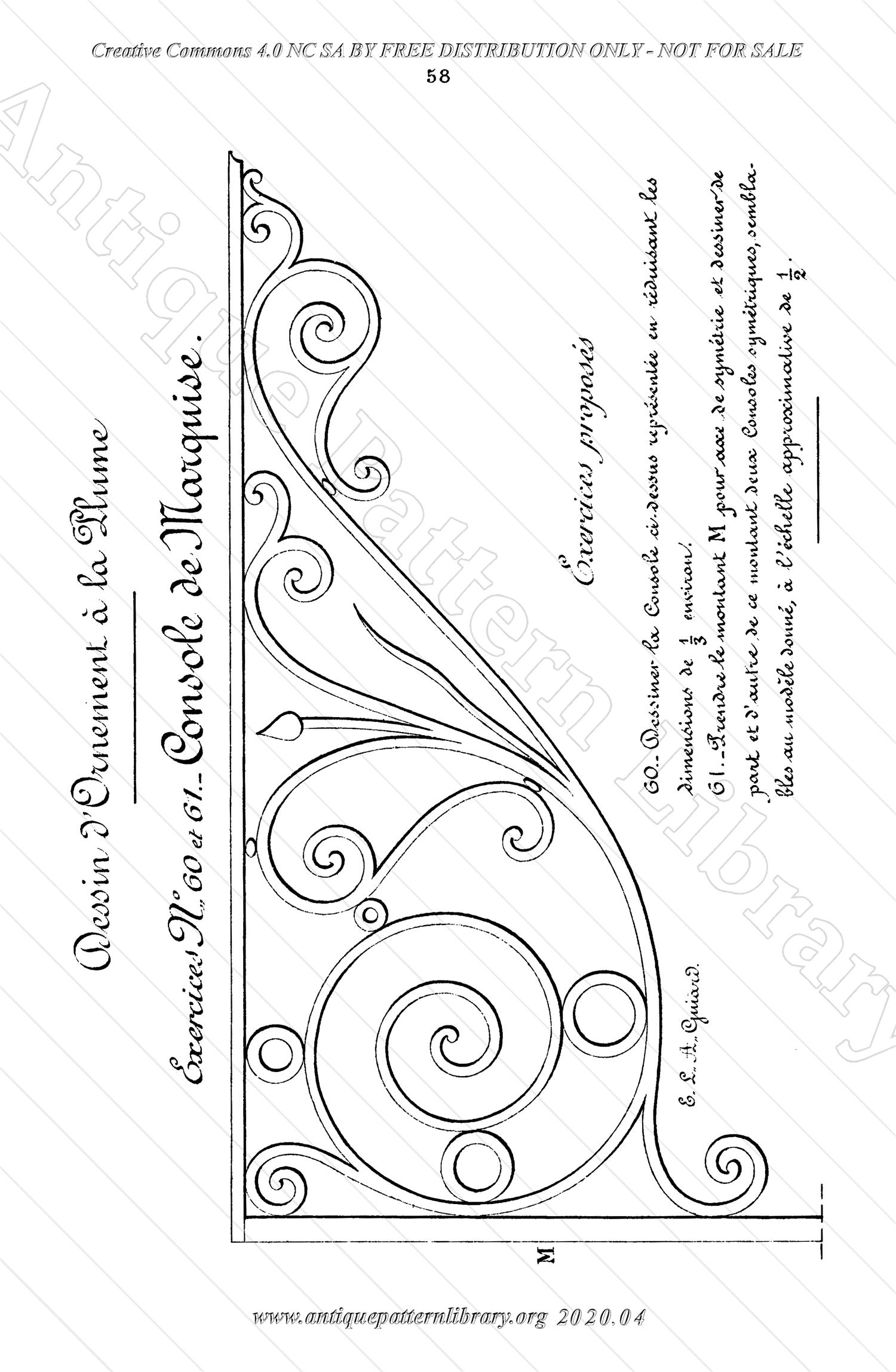 K-TT001 Dessin d'Ornement a la Plume