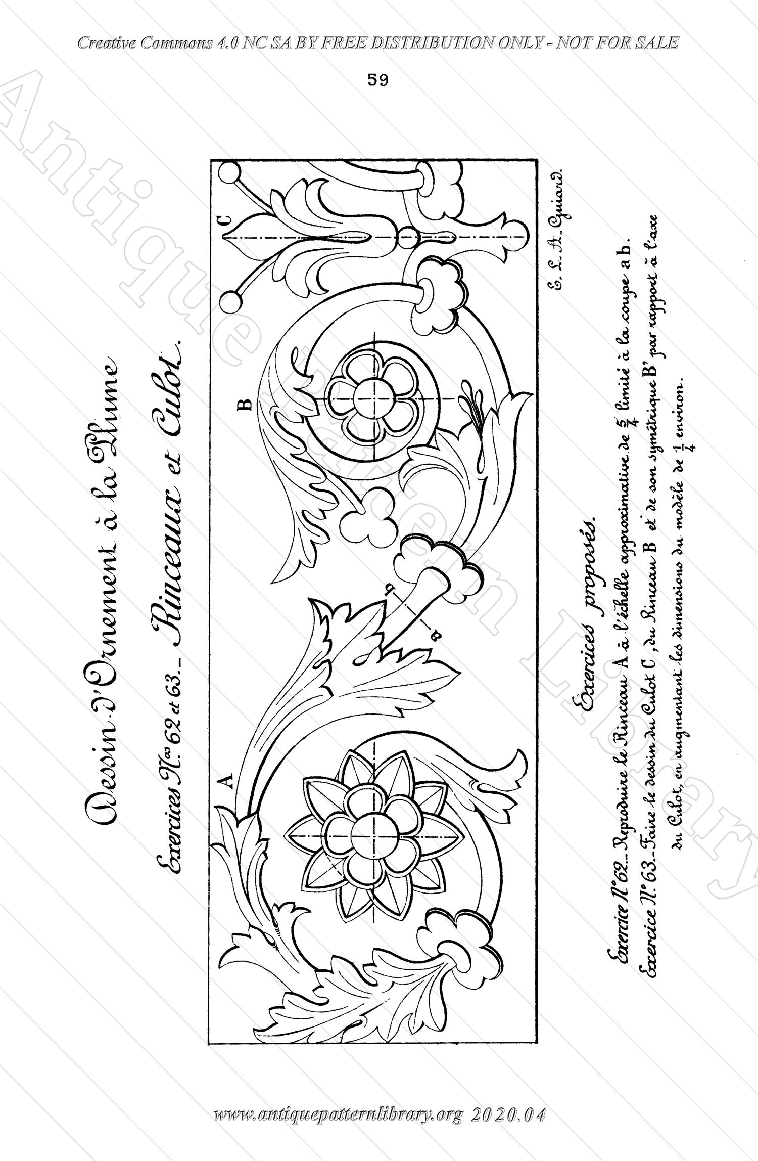 K-TT001 Dessin d'Ornement a la Plume