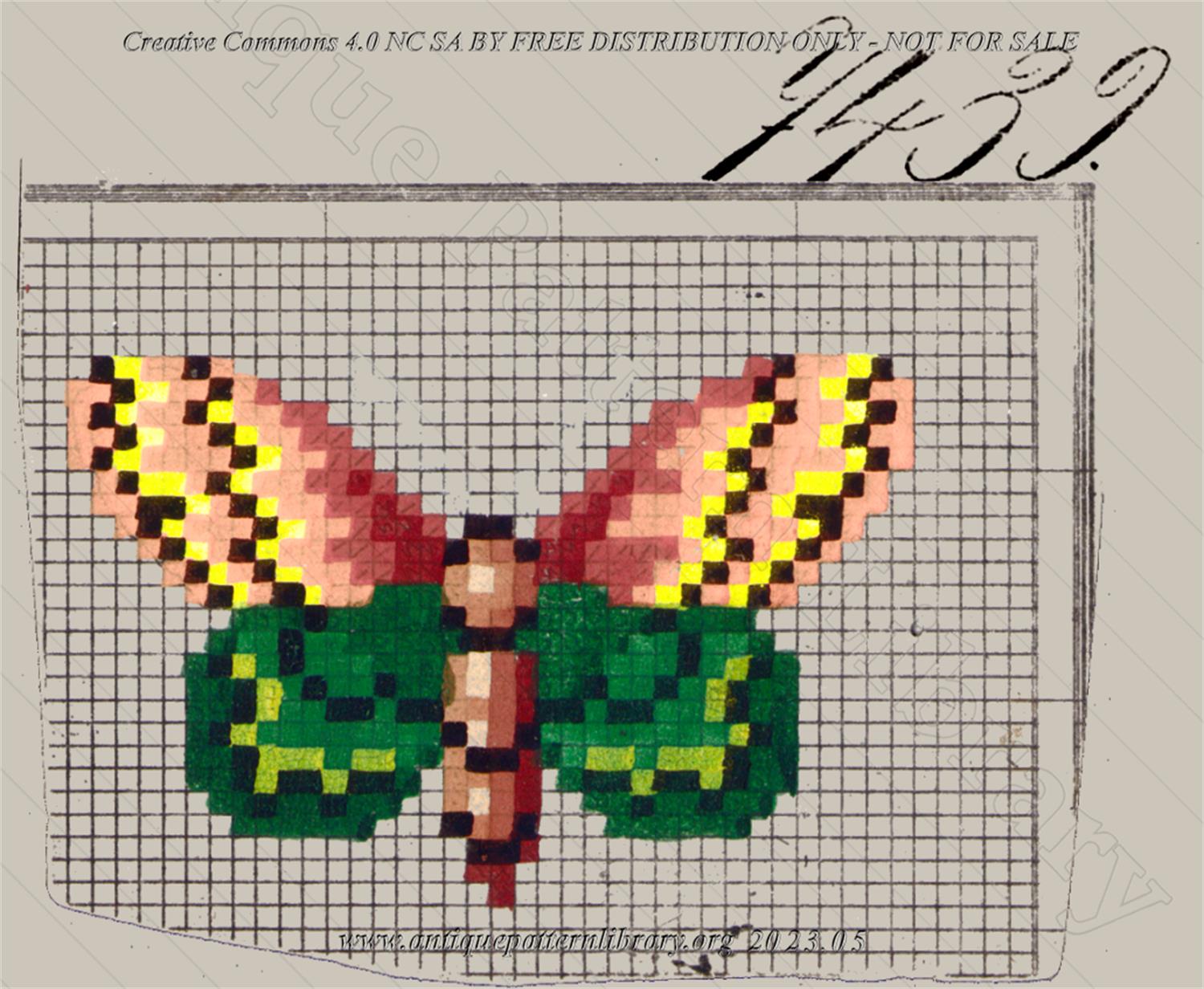 M-TH002 Butterfly pattern, yellow and green wings