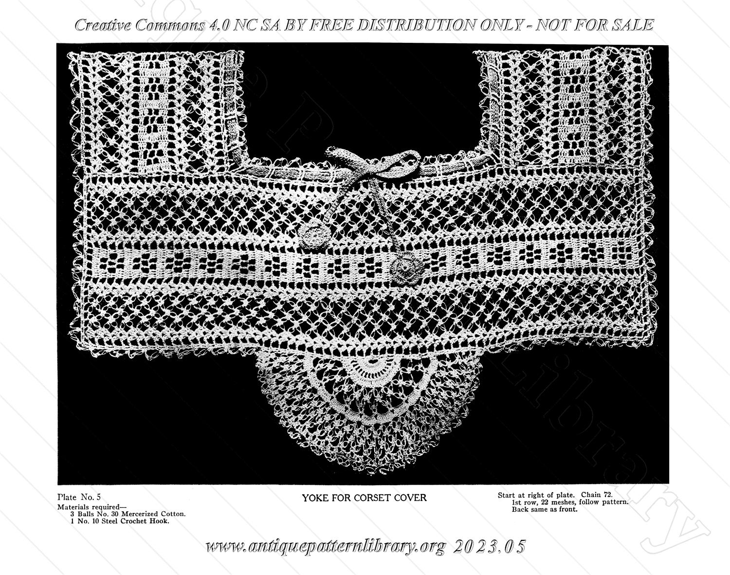 N-AP001 Crocheted Yokes for Corset Covers and Night Gowns