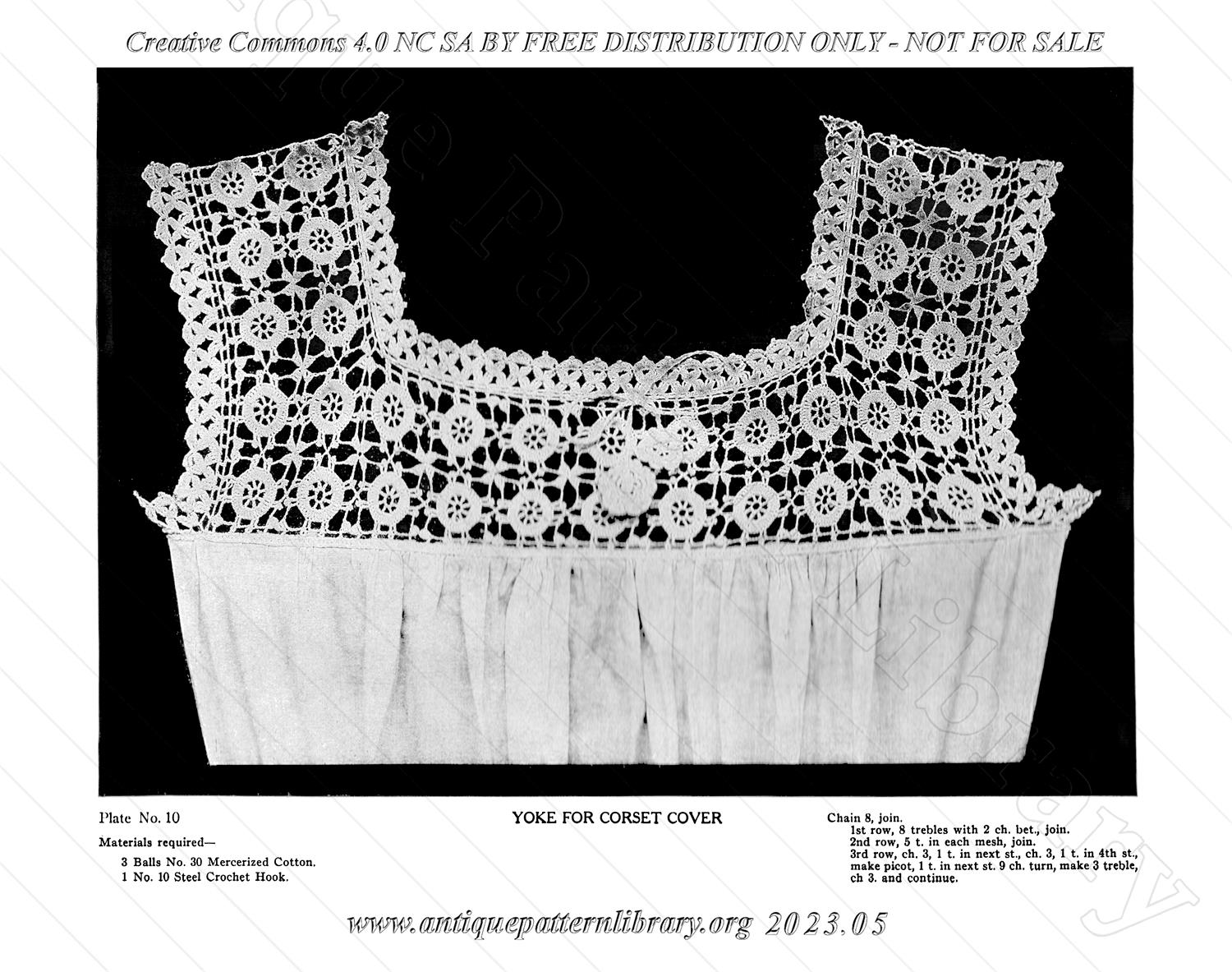 N-AP001 Crocheted Yokes for Corset Covers and Night Gowns