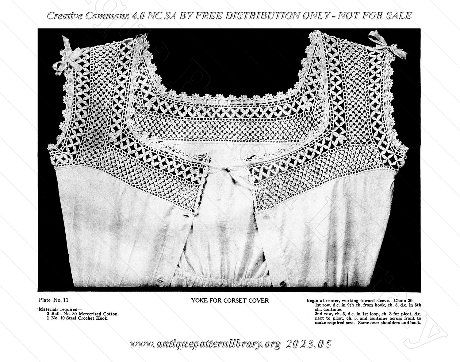 N-AP001 Crocheted Yokes for Corset Covers and Night Gowns