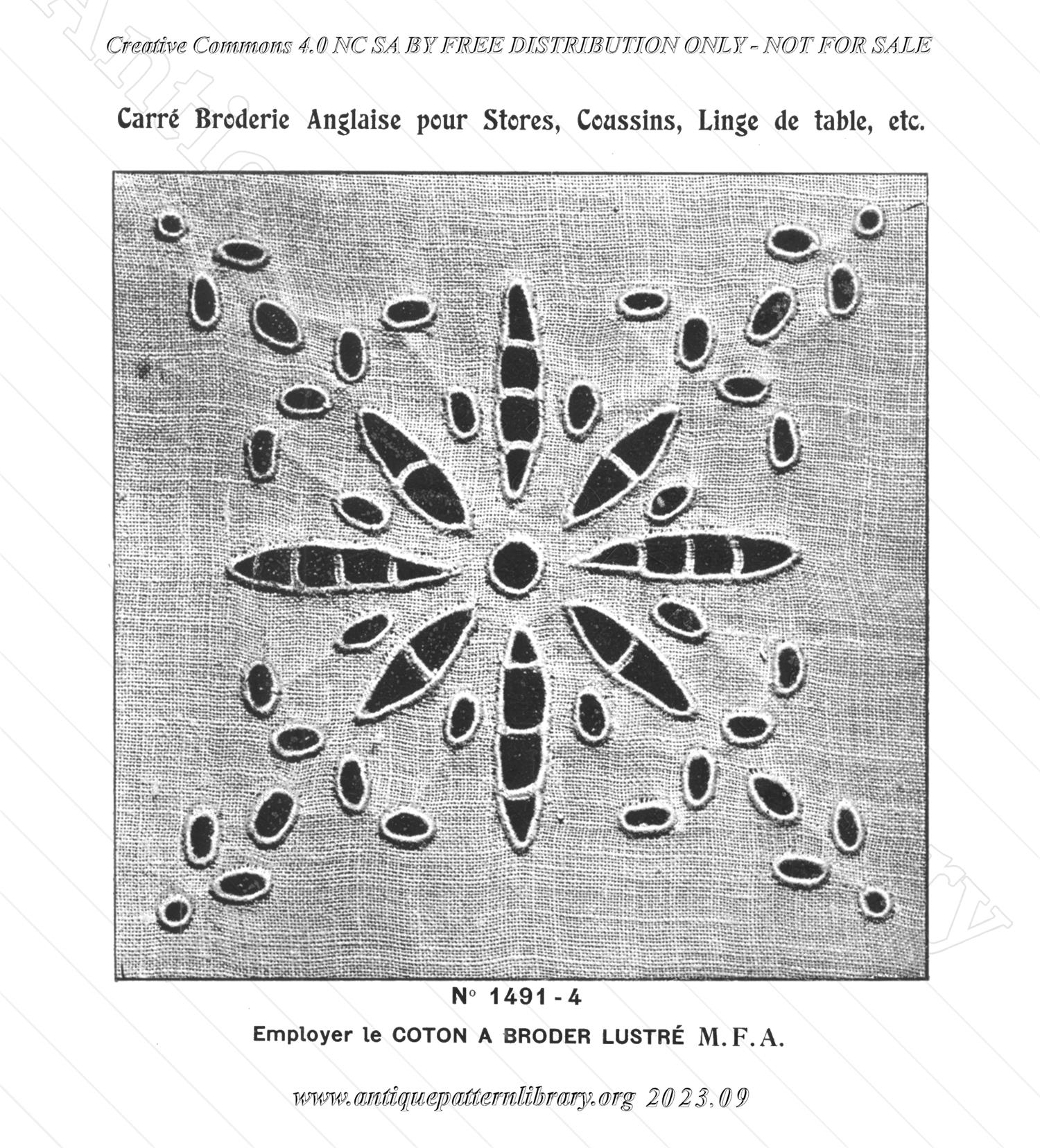 N-WS002 Album de 12 Carrs Broderie Anglaise