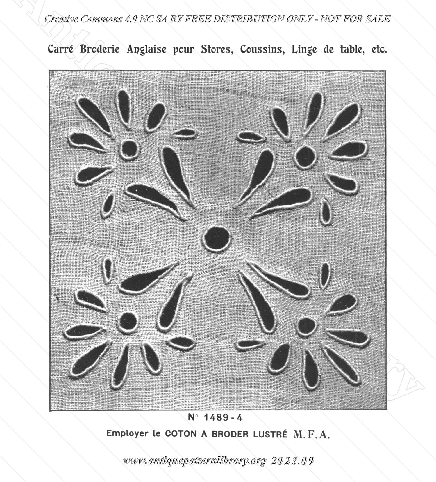 N-WS002 Album de 12 Carrs Broderie Anglaise