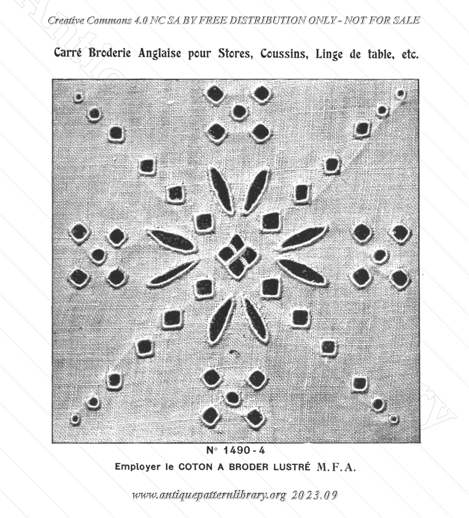 N-WS002 Album de 12 Carrs Broderie Anglaise