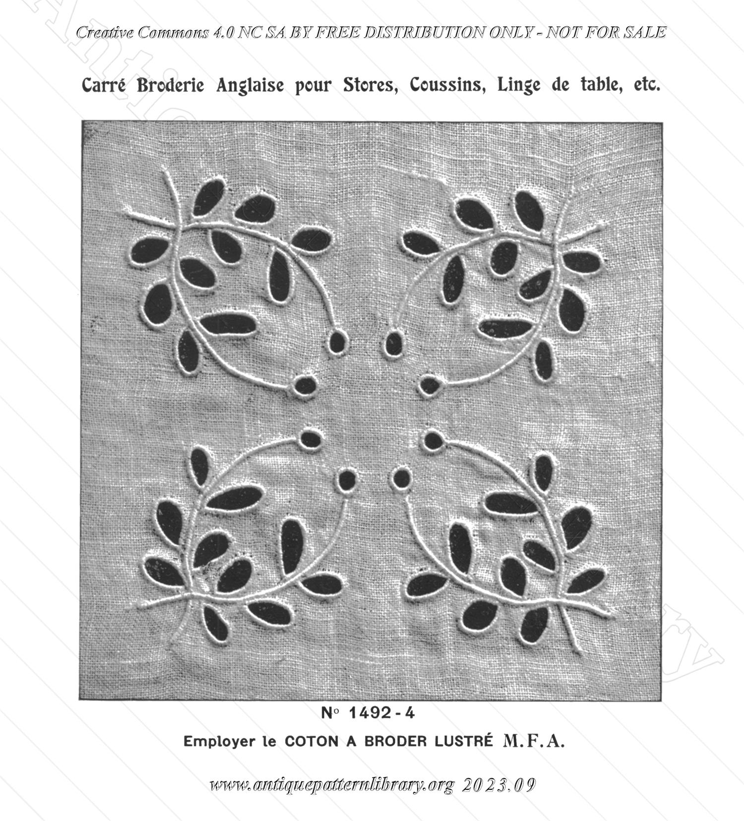 N-WS002 Album de 12 Carrs Broderie Anglaise