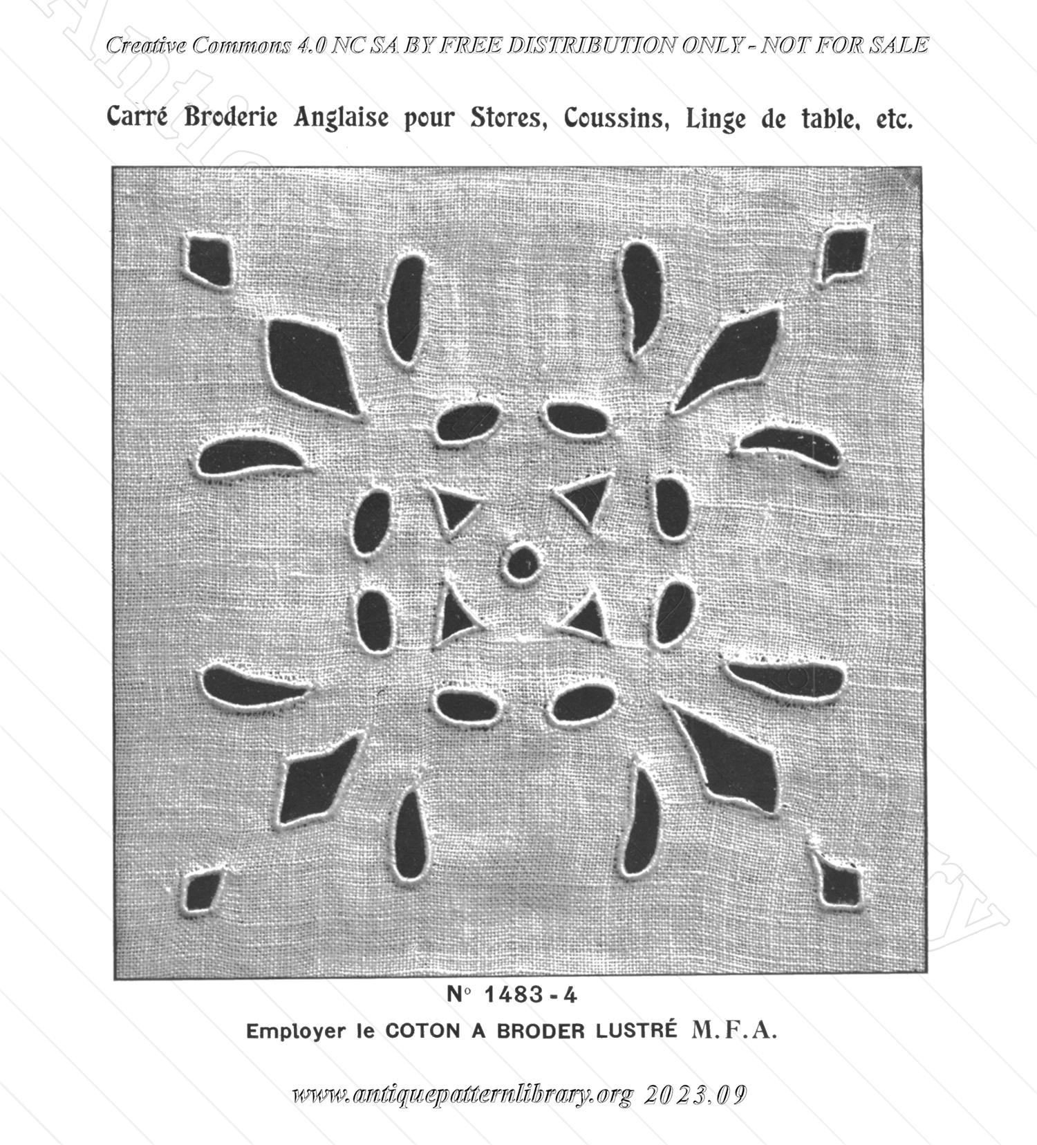 N-WS002 Album de 12 Carrs Broderie Anglaise