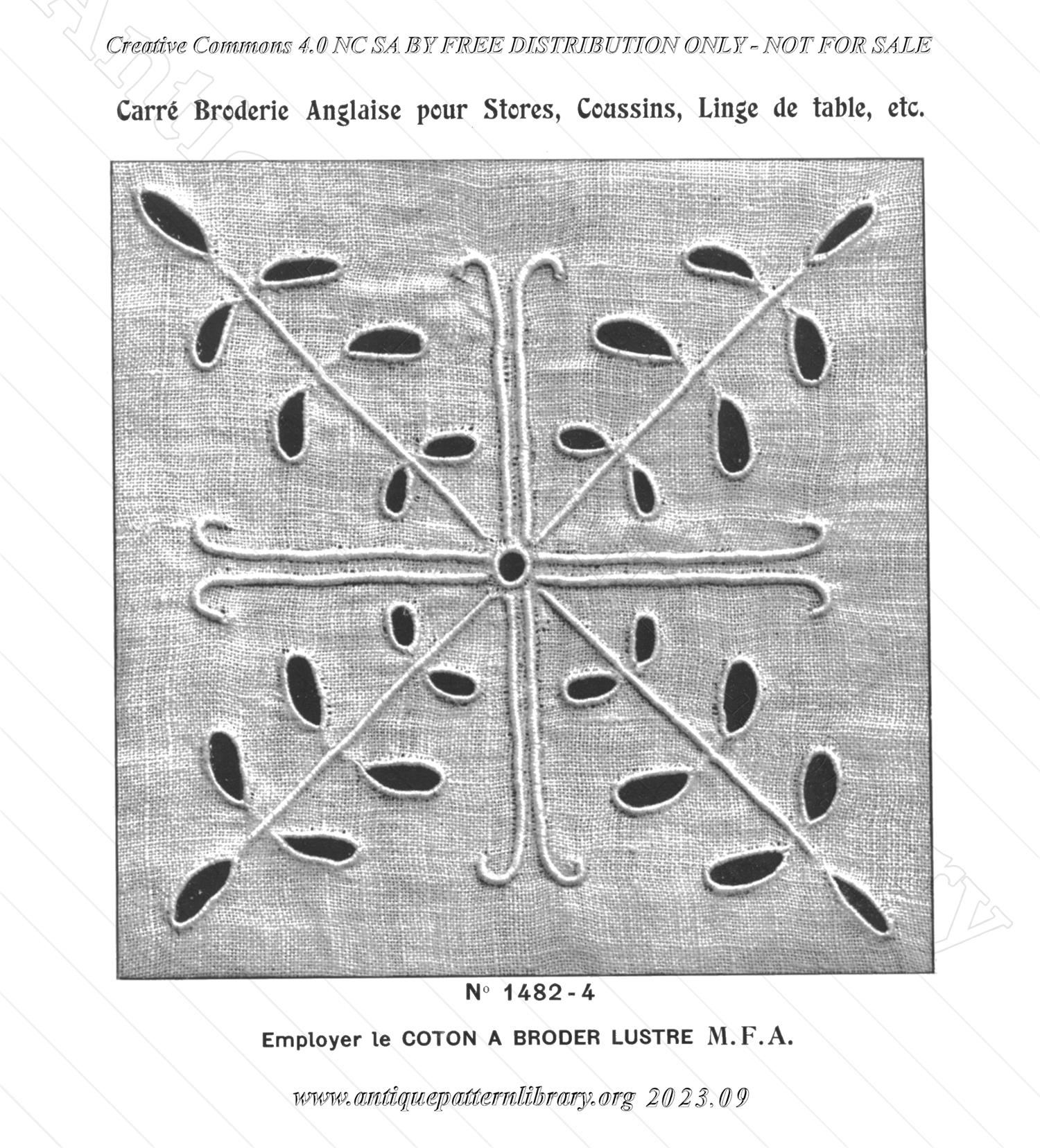 N-WS002 Album de 12 Carrs Broderie Anglaise