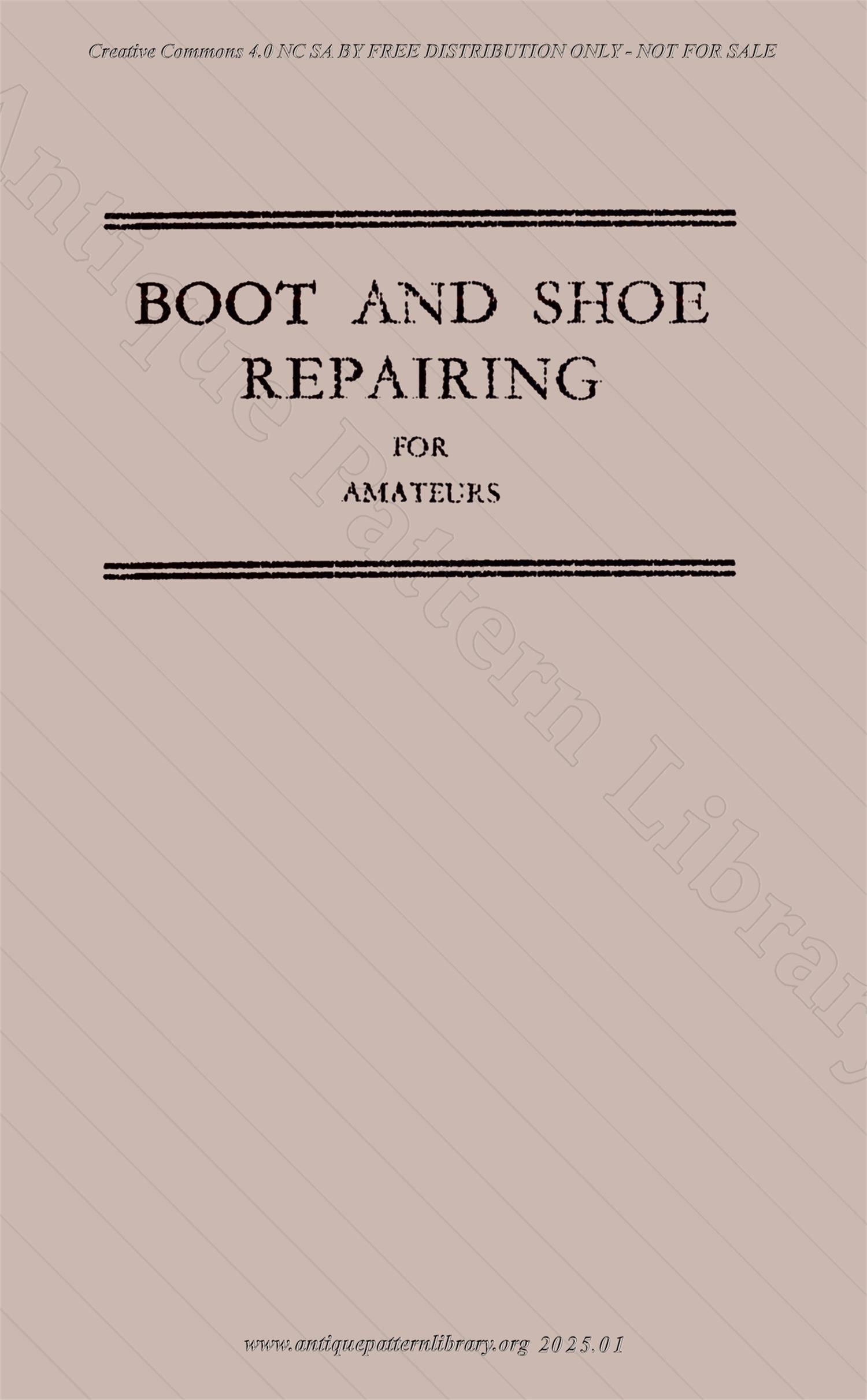 O-YS004 Boot and Shoe Repairing for Amateurs